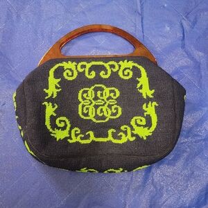 Y2K Black and Green Handbag